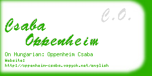 csaba oppenheim business card
